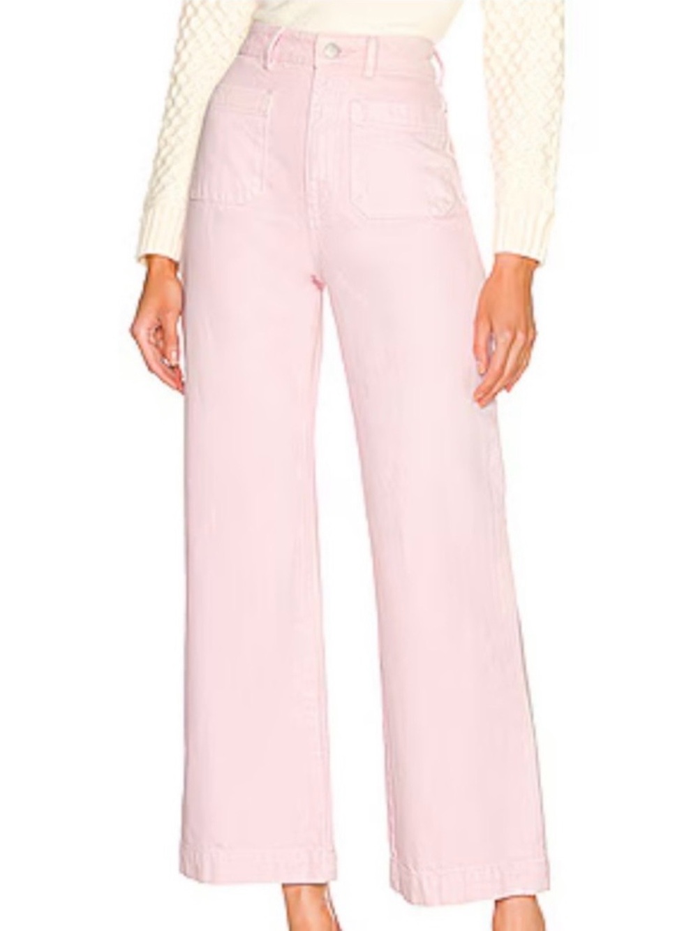 ROLLAS High Rise Wide Leg Sailor Jeans Pink Women's Size 27 - Picture 2 of 14